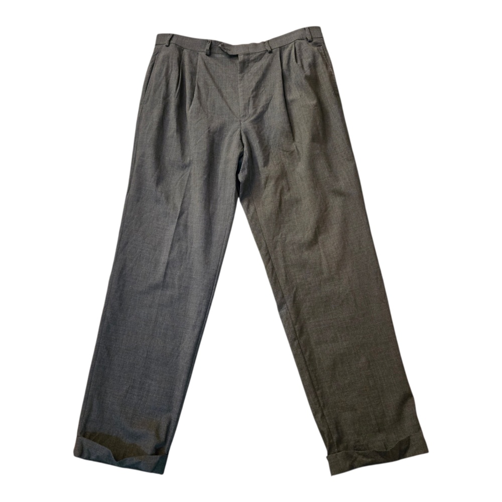 LRL Total Comfort Men’s Dress Pants 38W x 32L 100% Wool Grey Old Money Workwear